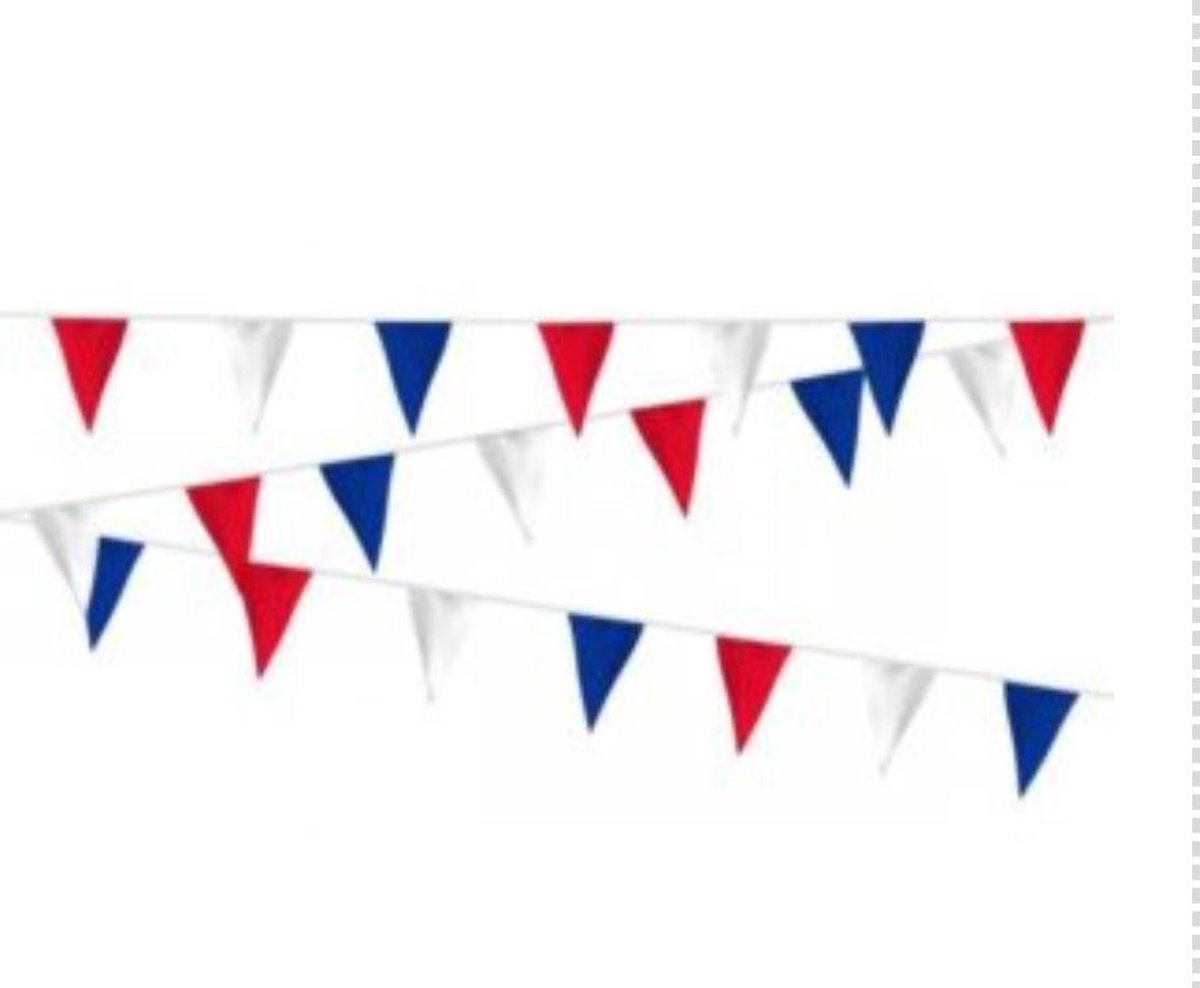 Vlaggenlijn Versiering Rood Wit Blauw 10m 20x30cm EK | WK Koningsdag, Nederland